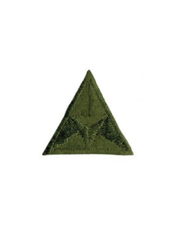 Khakifarbener bestickter dreieckiger Fliegenaufnäher zum Aufbügeln, 2 x 2 cm