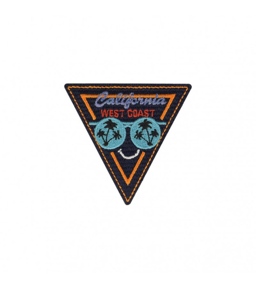 Ecusson thermocollant california triangle orange 6x7cm