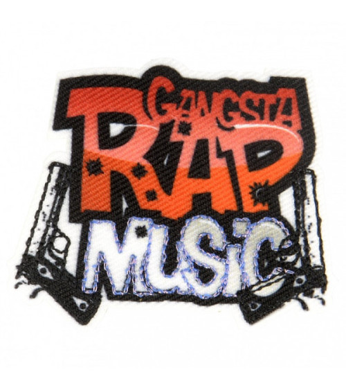 Lot de 3 écussons thermocollants musique gangsta rap 3,5 cm x 5 cm