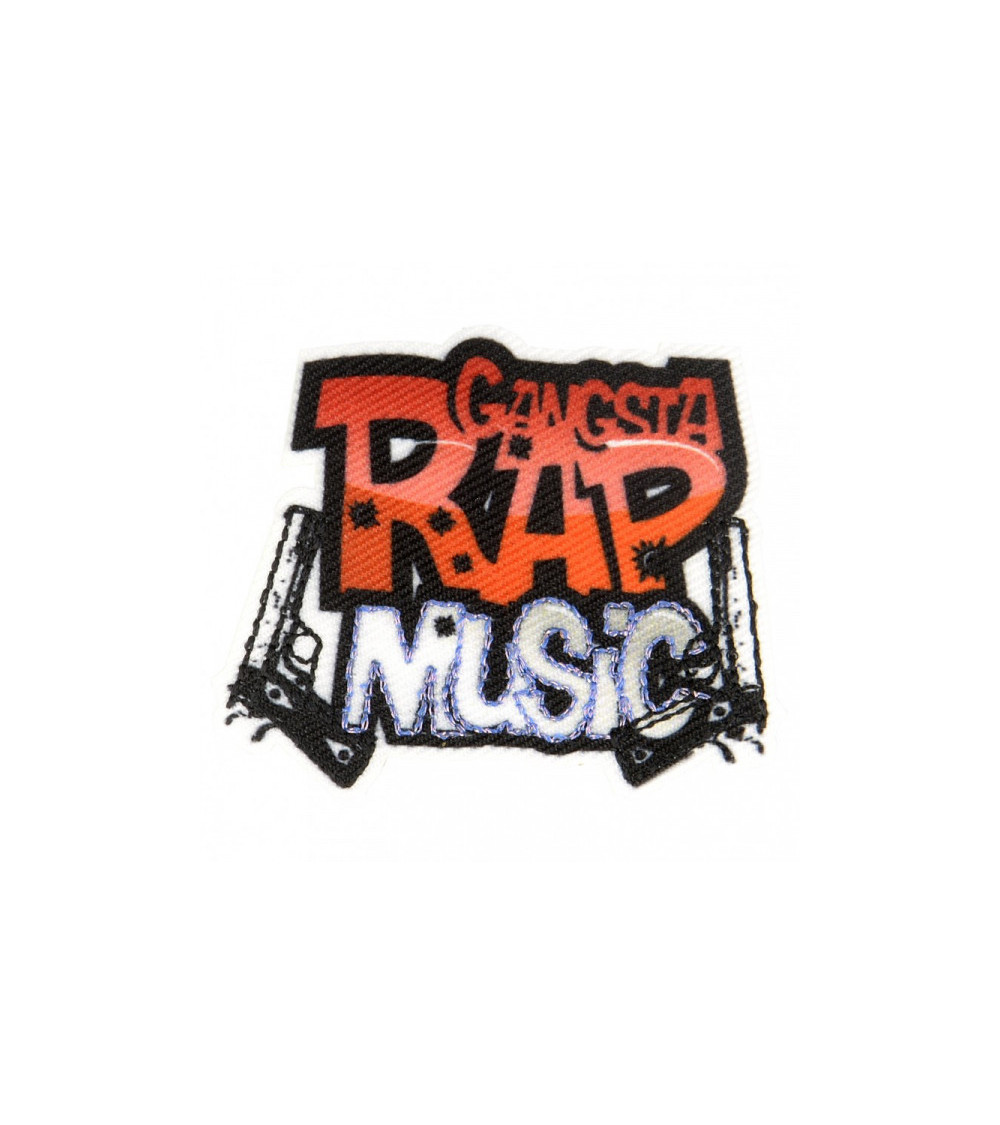 Lot de 3 écussons thermocollants musique gangsta rap 3,5 cm x 5 cm