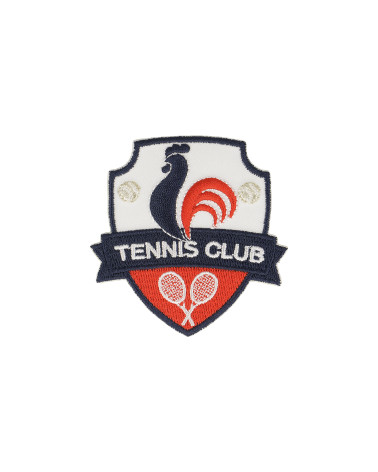Tennis club coat of arms iron-on patch 5x6cm