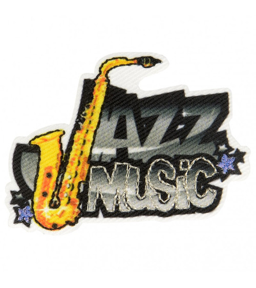 Lot de 3 écussons thermocollants musique jazz 3,5 cm x 5 cm