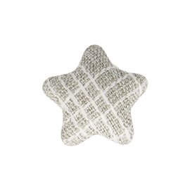Bouton étoile tissus 24mm gris