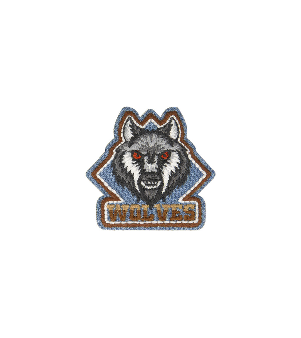 Jean wolf iron-on patch 5cm