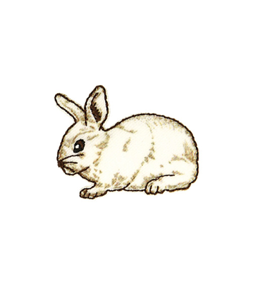 Rabbit iron-on patch 3.8cm x 3.2cm