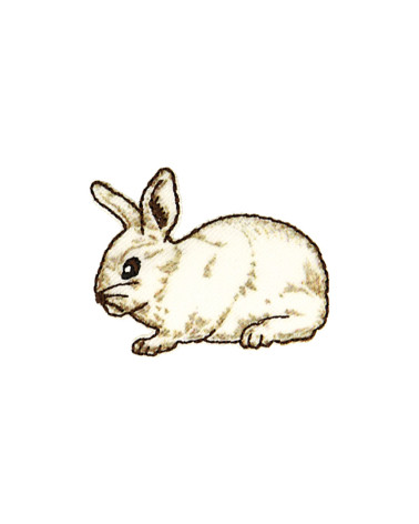 Rabbit iron-on patch 3.8cm x 3.2cm