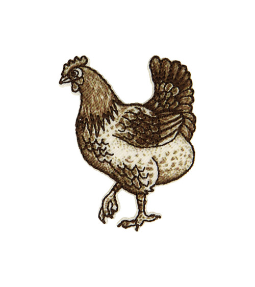 Chicken iron-on patch 3.6cm x 4.9cm