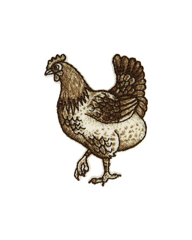 Chicken iron-on patch 3.6cm x 4.9cm