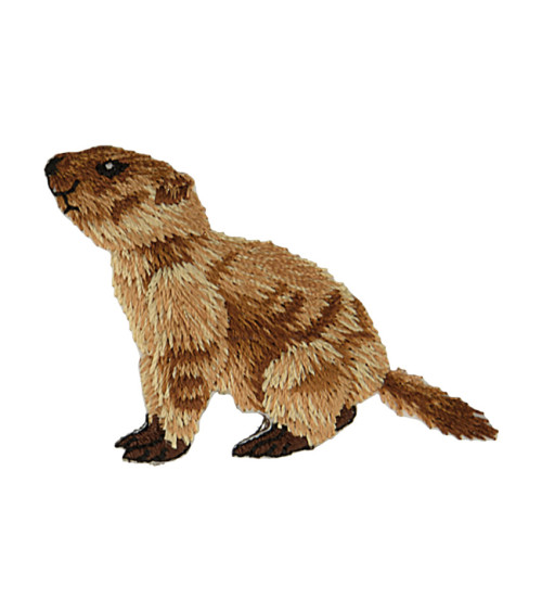 Marmot left profile iron-on patch 3.5cm x 5.1cm