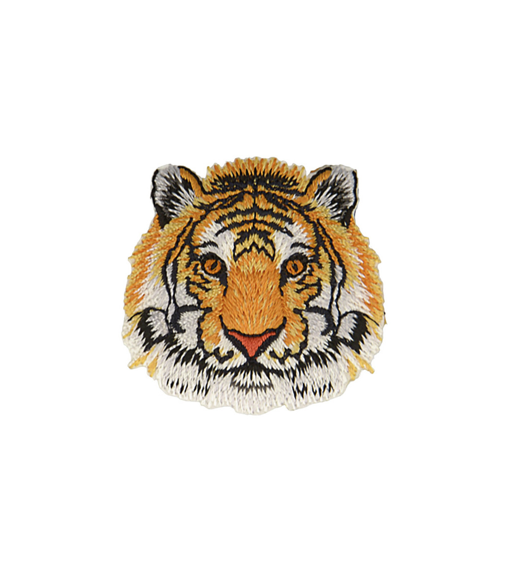 Tiger head iron-on patch 4.2cm x 4cm