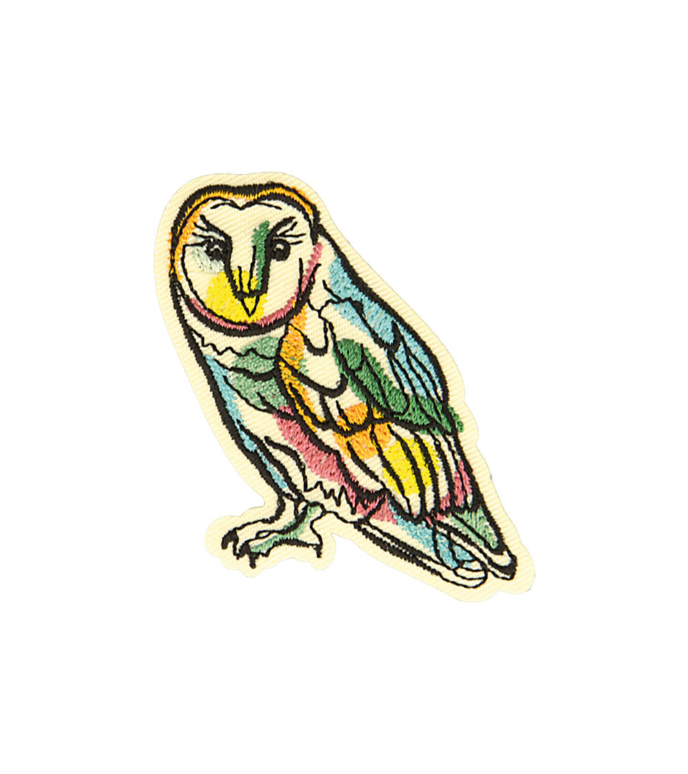 Toppe termoadesive color natura con gufo 4,6 x 5,7 cm