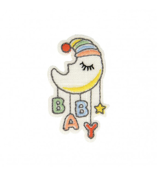 Baby moon iron-on patch 4.5x4.5cm