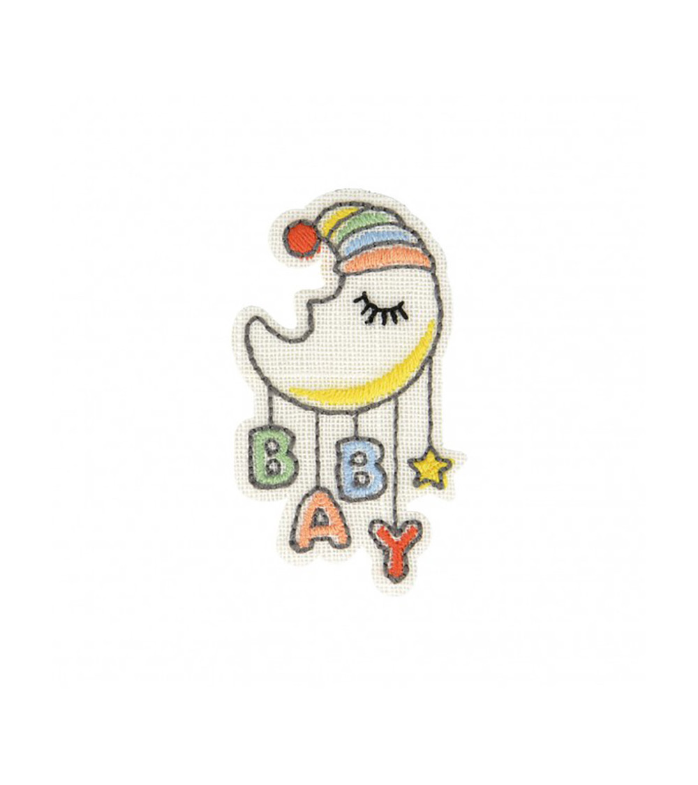 Baby moon iron-on patch 4.5x4.5cm