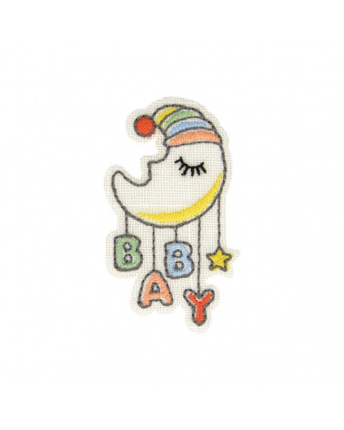Baby moon iron-on patch 4.5x4.5cm