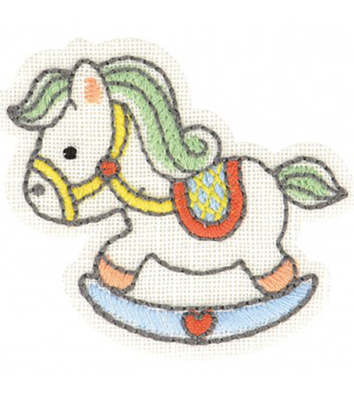 Rocking horse iron-on patch 4.5x4.5cm