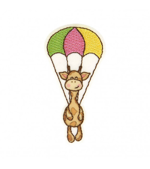 Cute giraffe hot air balloon iron-on patch 7x4cm