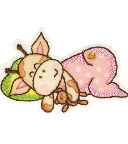 Iron-on patch cute giraffe comforter 6.5x3cm