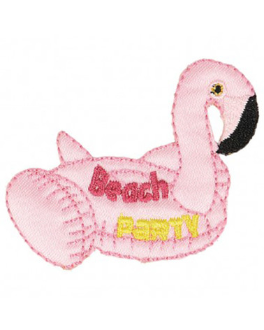 Fun flamingo buoys iron-on patch 4.5x6cm