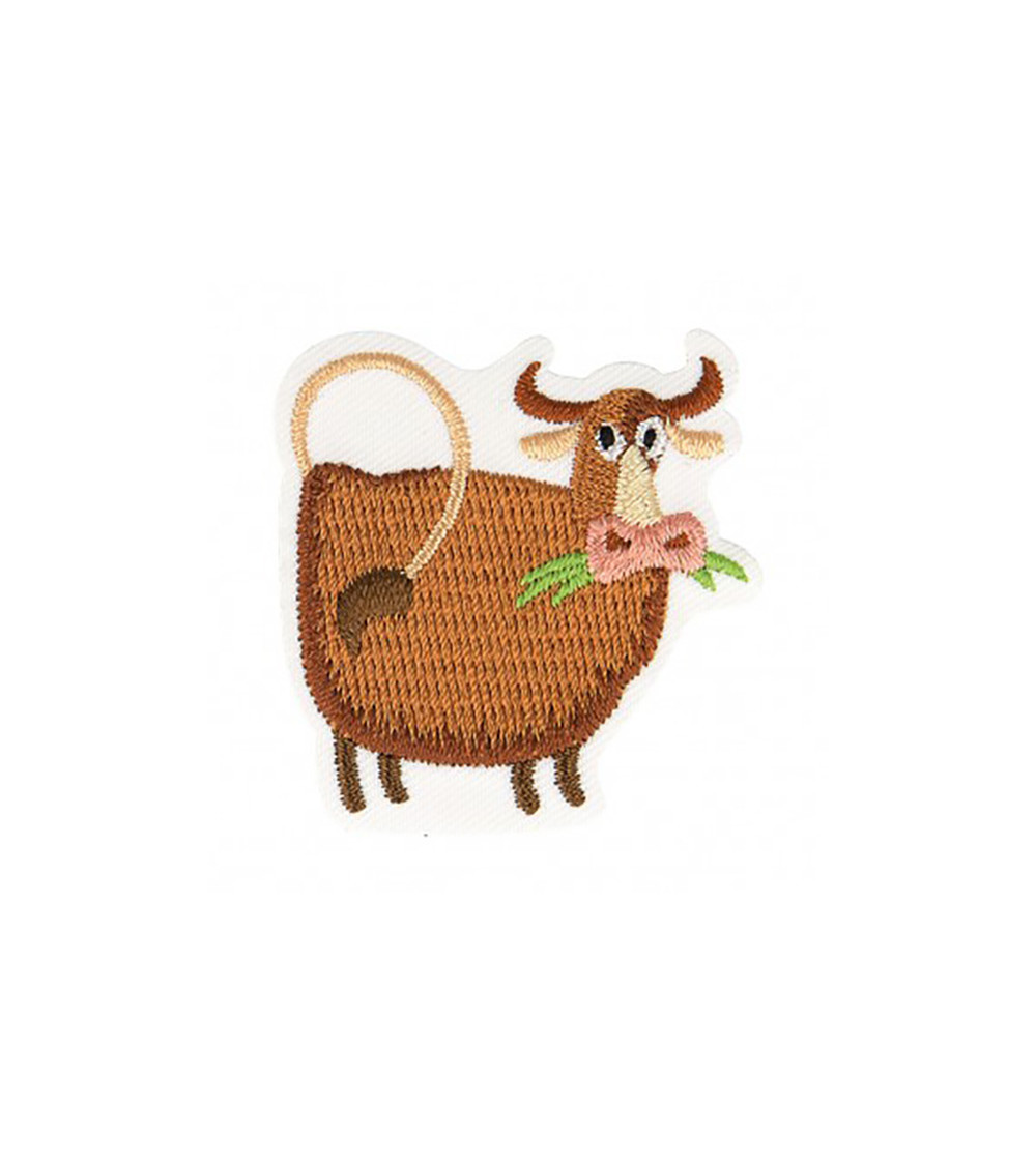 Ecusson thermocollant vache 4x4,5cm