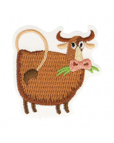 Ecusson thermocollant vache 4x4,5cm