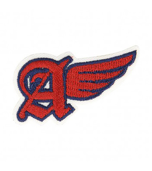 Ecusson thermocollant A avec ailes rouge 3,5x2cm