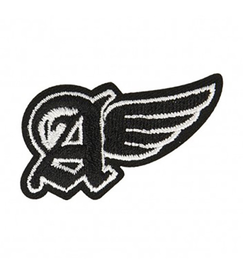 Iron-on patch A with black wings 3.5x2cm