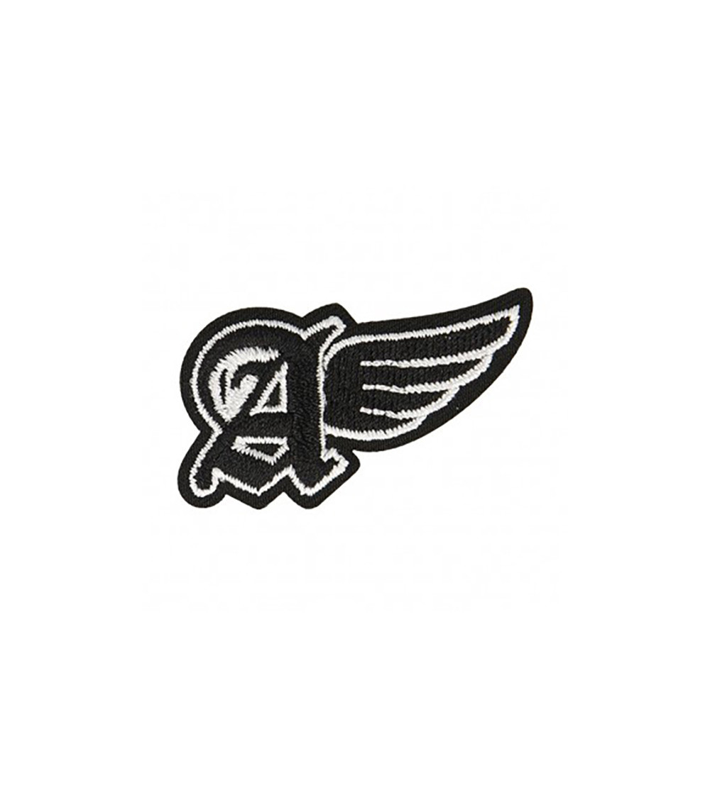 Iron-on badge A with black wings 3.5x2cm