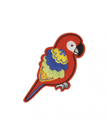 Iron-on felt parrot badge 5.5x6cm