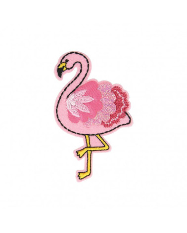 Iron-on felt flamingo badge 6x5cm