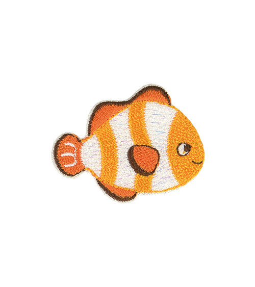 Iron-on patch under the ocean clown fish 3x5cm