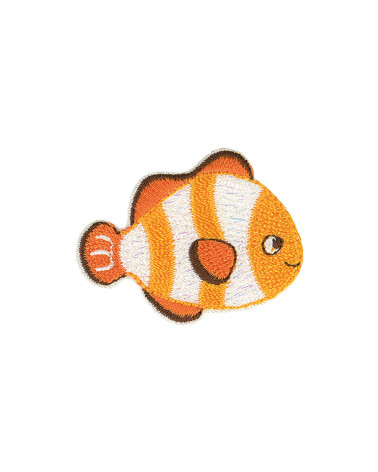 Iron-on patch under the ocean clown fish 3x5cm