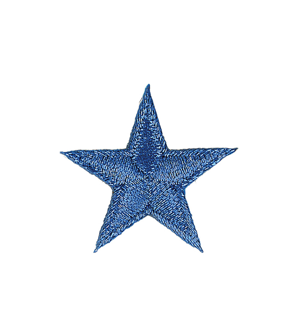 Shiny turquoise star iron-on badge 3x3cm