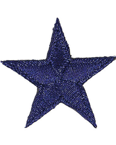 Glänzender königsblauer Stern-Aufnäher zum Aufbügeln, 3 x 3 cm