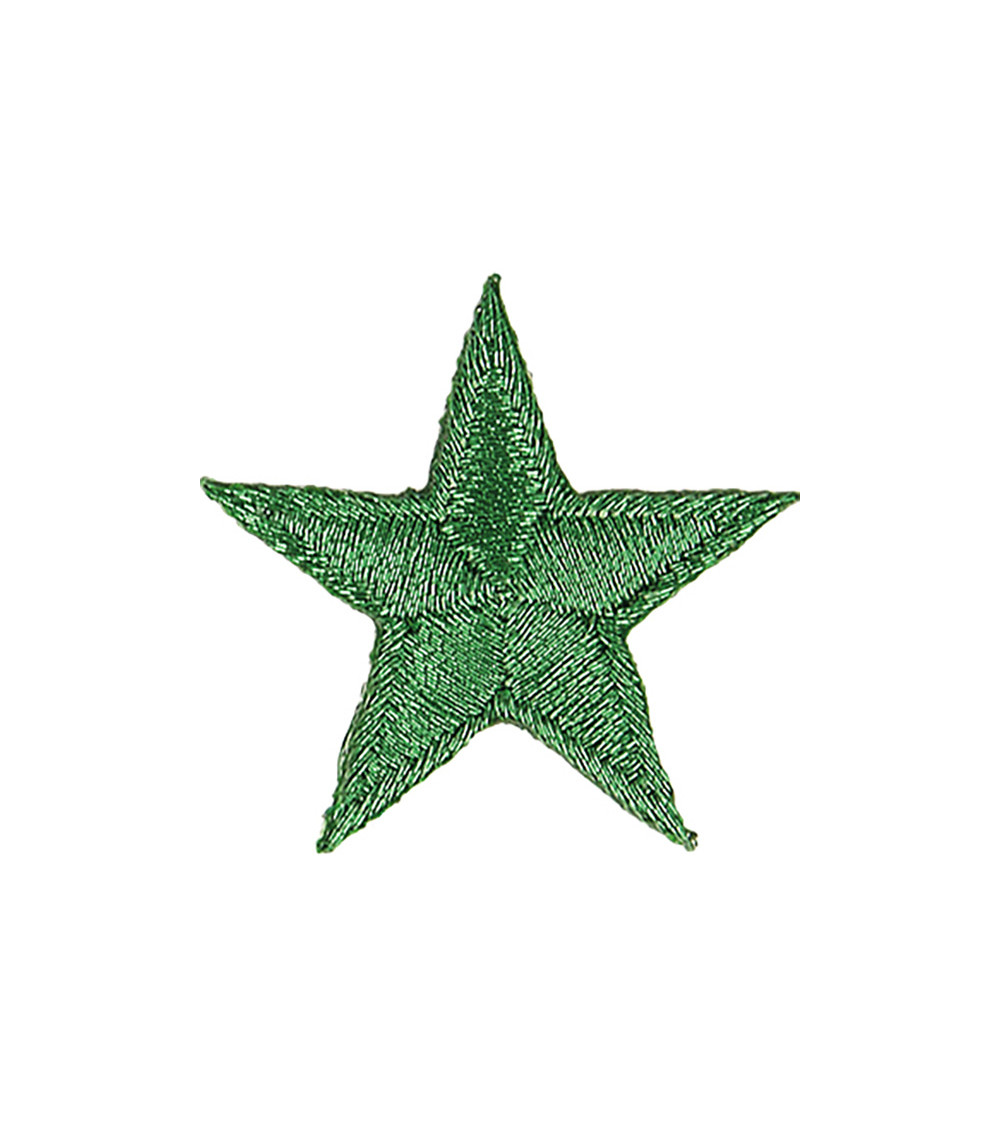 Glänzender grüner Stern-Aufnäher zum Aufbügeln, 3 x 3 cm