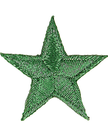Glänzender grüner Stern-Aufnäher zum Aufbügeln, 3 x 3 cm