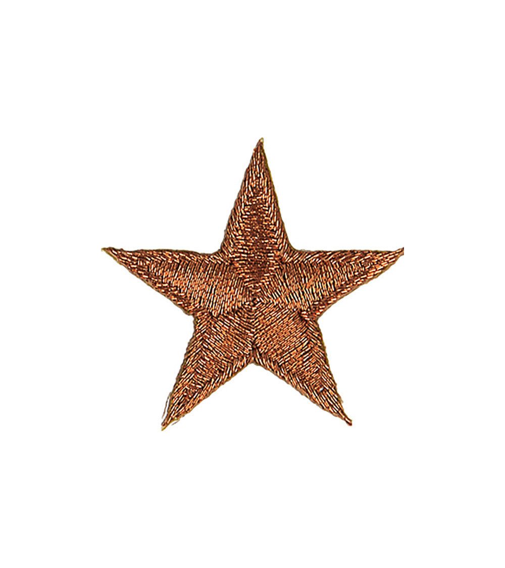 Glänzender Kupfer-Stern-Aufnäher zum Aufbügeln, 3 x 3 cm