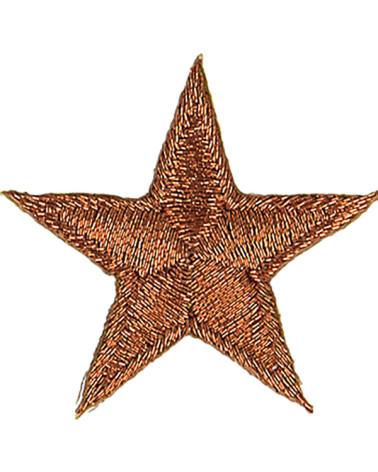 Glänzender Kupfer-Stern-Aufnäher zum Aufbügeln, 3 x 3 cm