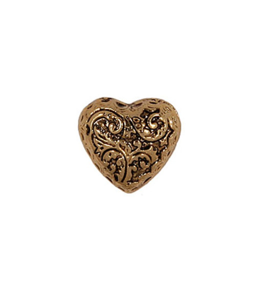 Bouton Coeur métal Or en taille 15