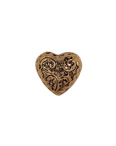 Bouton Coeur métal Or en taille 15