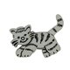 Bouton à queue chat tigre 23mm Gris