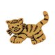 Bouton à queue chat tigre 23mm Jaune