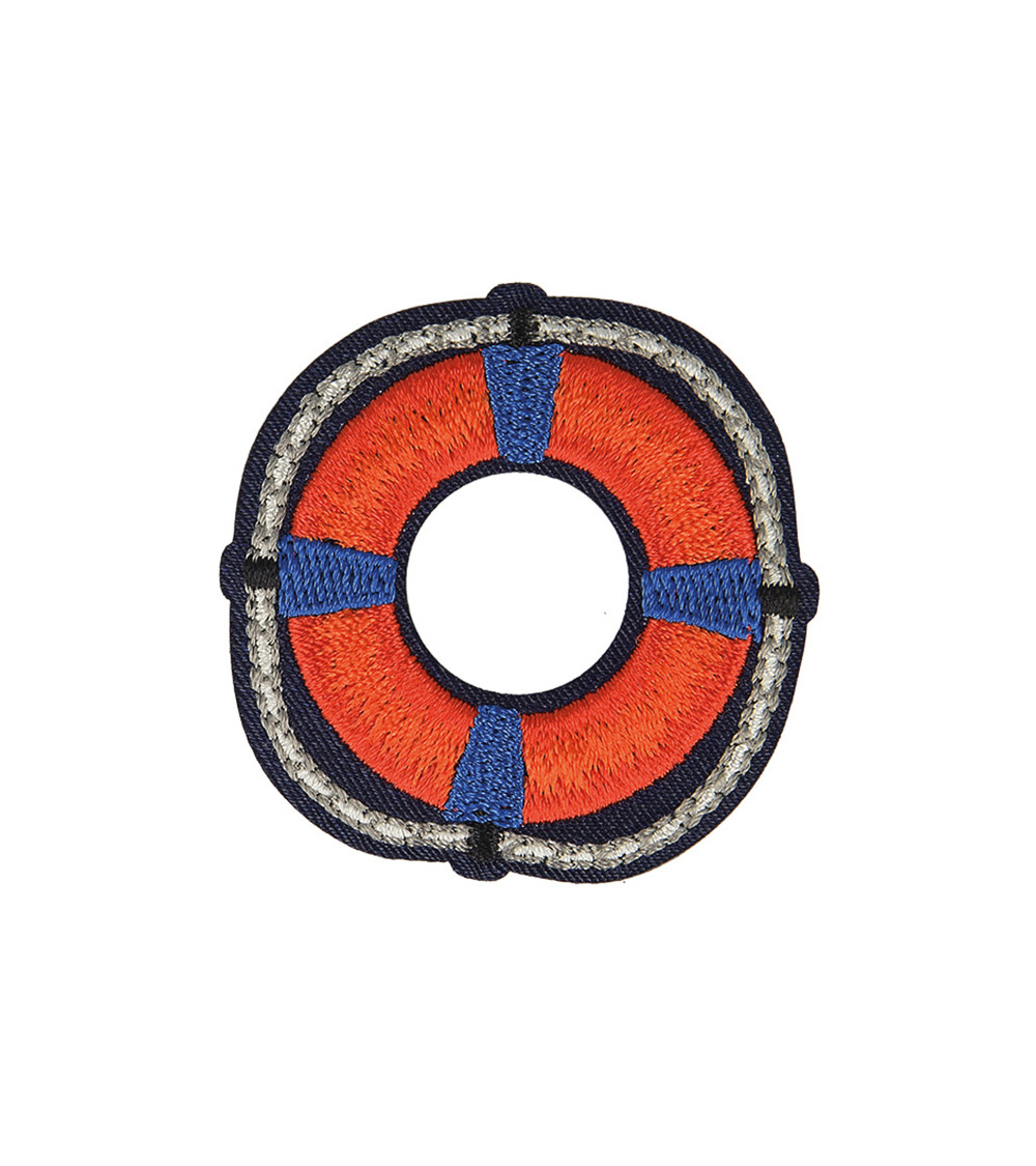 BOUEE toppa termoadesiva blu scuro/rosso 5 cm