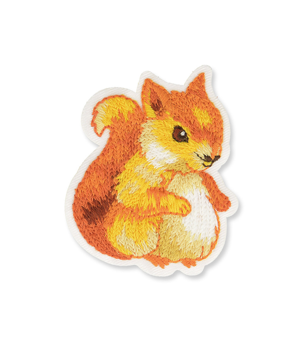 Squirrel iron-on badge 5x6cm