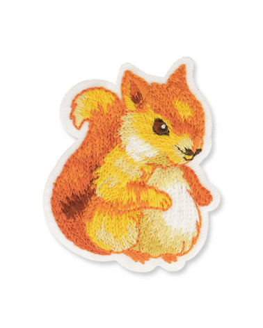 Squirrel iron-on badge 5x6cm