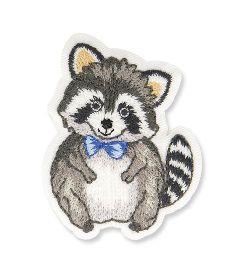 Raccoon iron-on patch 5x6cm