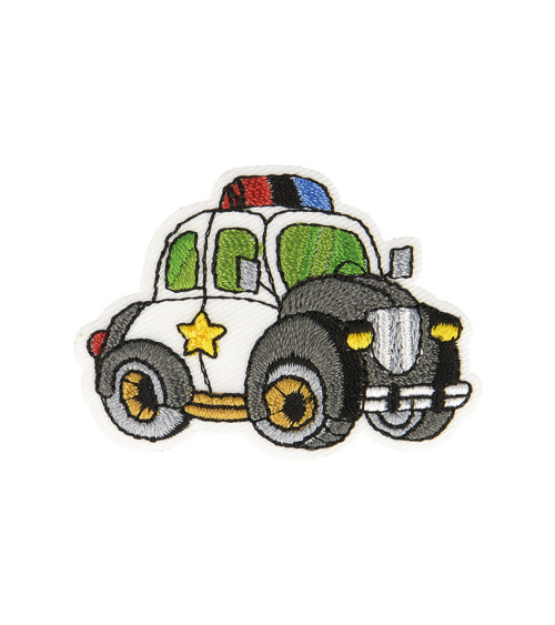 Police vehicle iron-on patch 3x5cm