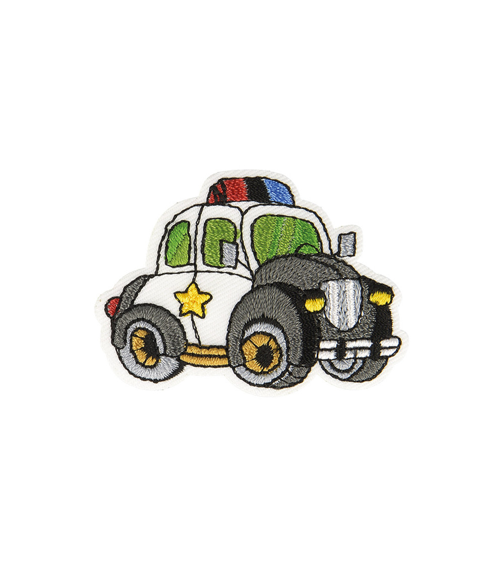 Parche termoadhesivo vehículo policial 3x5cm