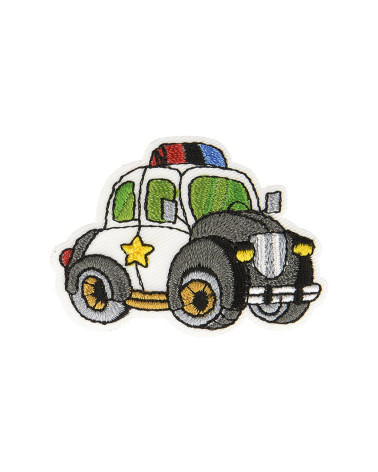 Police vehicle iron-on patch 3x5cm