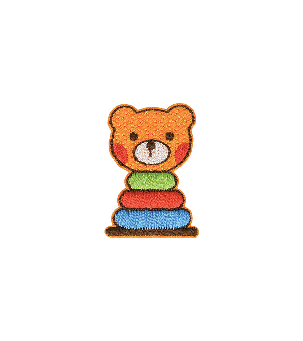 Teddy bear toy iron-on patch 3x4cm