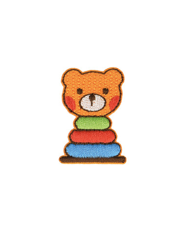 Teddy bear toy iron-on patch 3x4cm